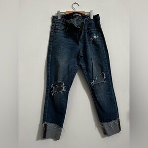 Joe's Jeans Dark Blue Distressed Boyfriend Jeans
